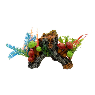 Blue Ribbon Pet Products Exotic Environments Tree Trunk Hideaway w/Plants Aquarium Ornament 1ea/SM