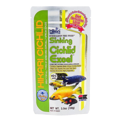 Hikari USA Cichlid Excel Sinking Pellets Fish Food 1ea/3.5 oz, Mini