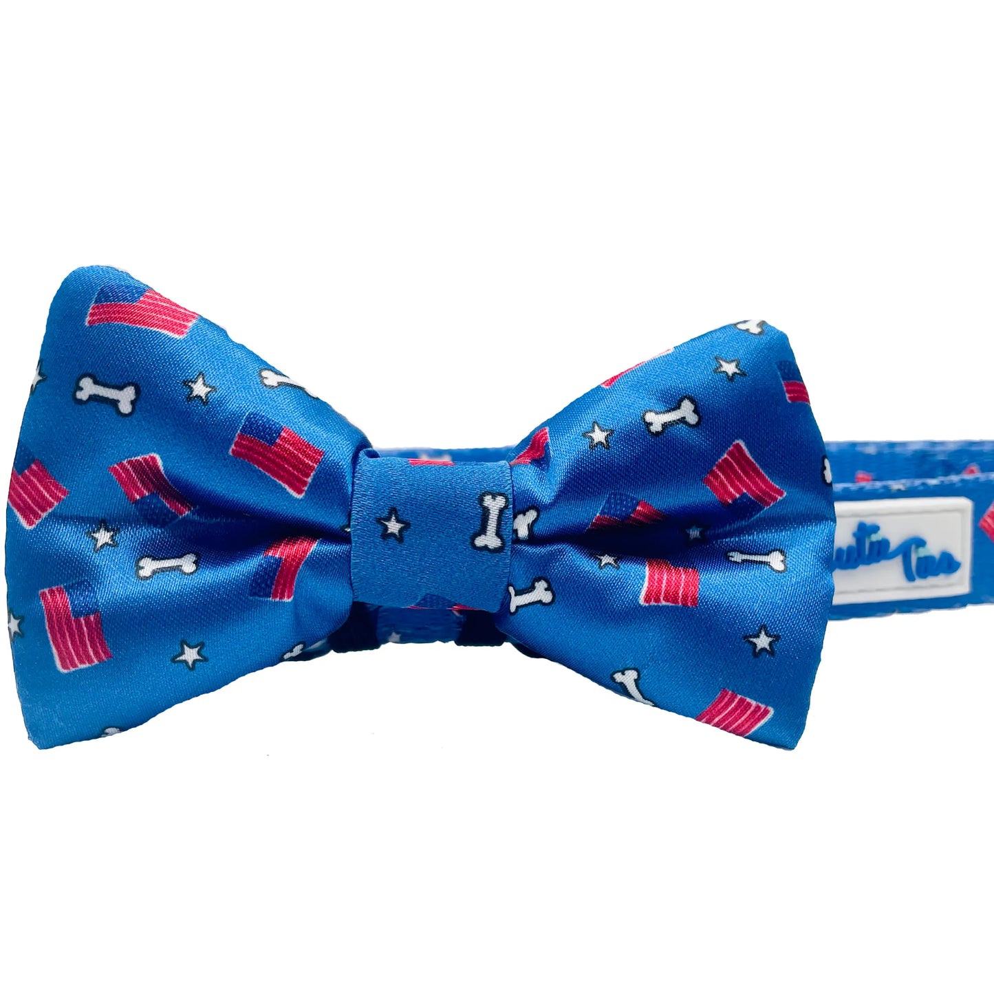 Cutie Ties Nautical Anchor Dog Bow Tie 2" x 4"
