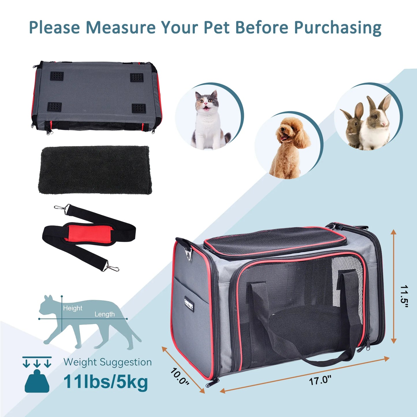 GOOPAWS Soft-Sided Kennel Pet Carrier for Small Dogs, Cats, Puppy, Airline Approved Cat Carriers Dog Carrier Collapsible, Travel Handbag & Car Seat - Your Pet Connection