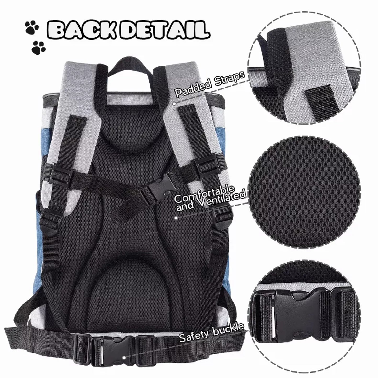 JESPET Stylish Pet Backpack Carrier 44cm