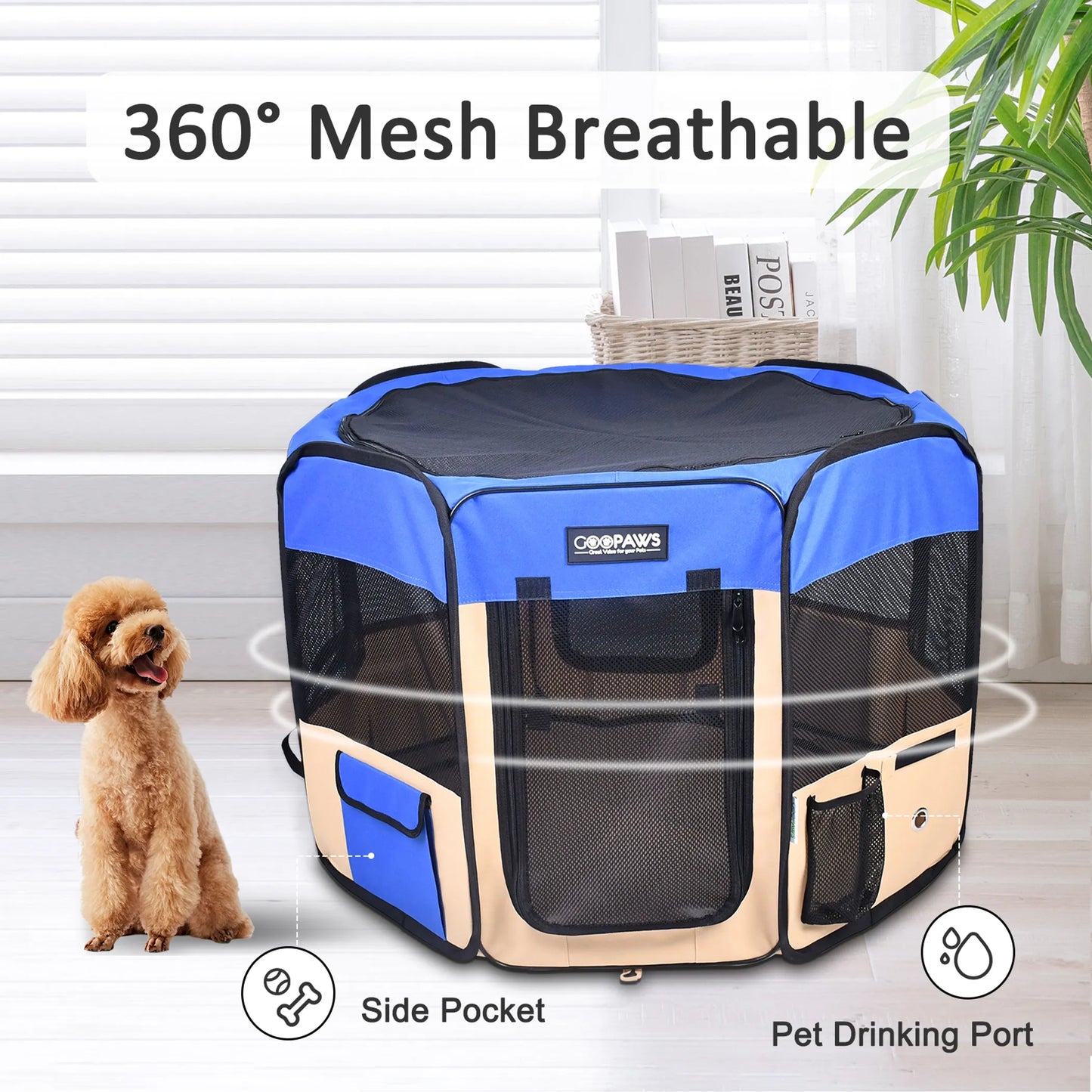 JESPET Pet Dog Playpens 36", 45" & 61" Portable Soft Dog Exercise Pen Kennel with Carry Bag for Puppy Cats Kittens Rabbits, Indoor/Outdoor Use - Your Pet Connection