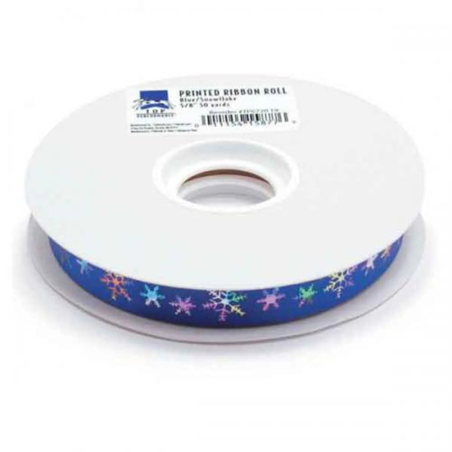 TP Printed Ribbon Roll 50yds Blue/Snowflake - Your Pet Connection