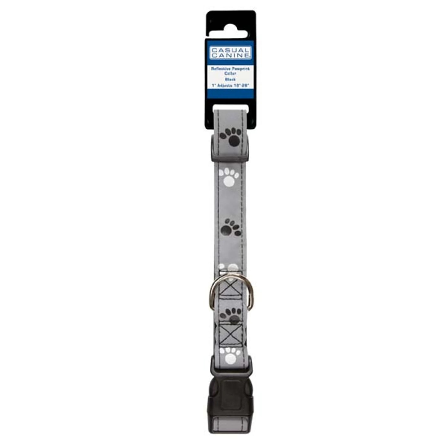 CC Reflect Pawprint Collar 10-16In Blk - Your Pet Connection