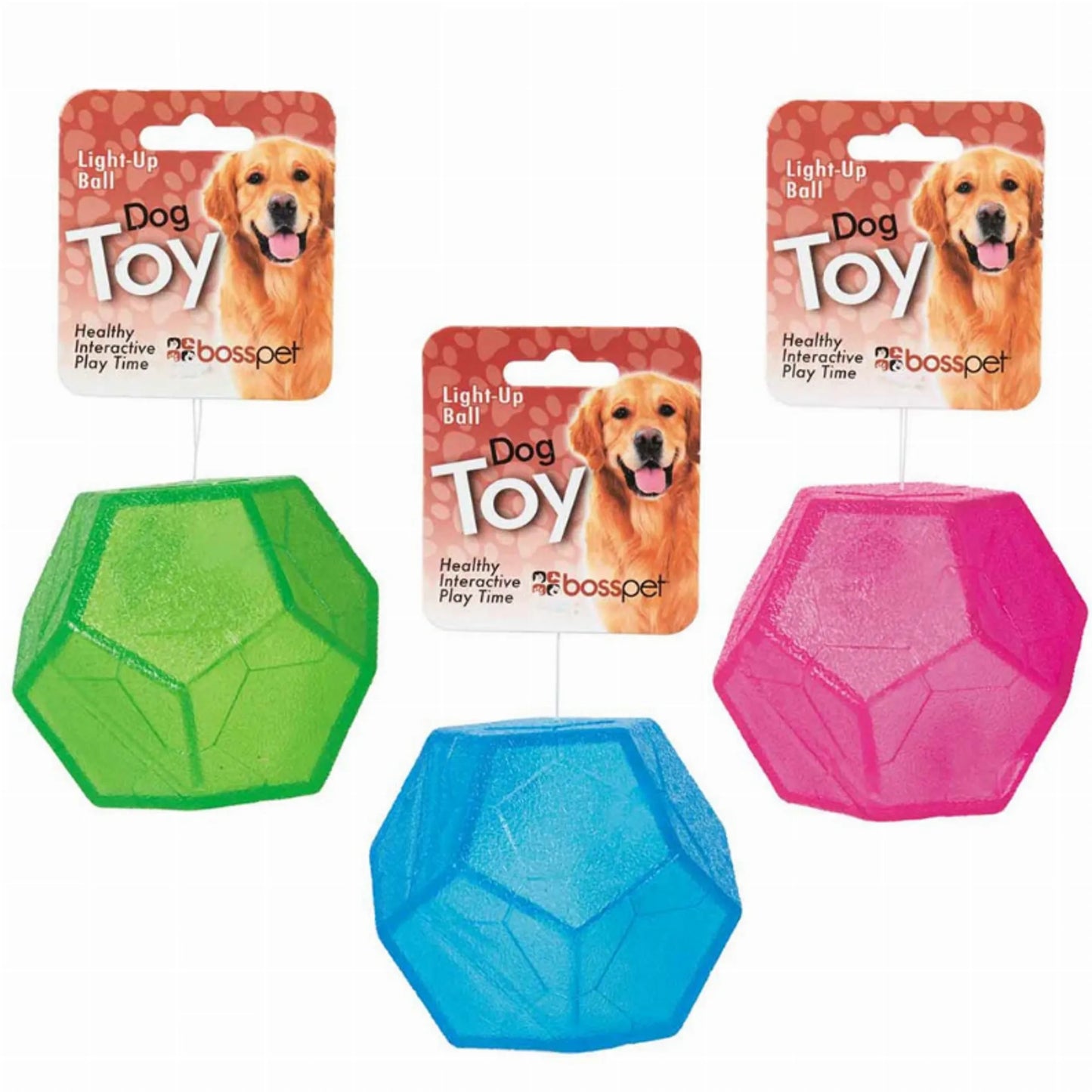Boss Pet Products Flashing Polyhedral Ball & Rope