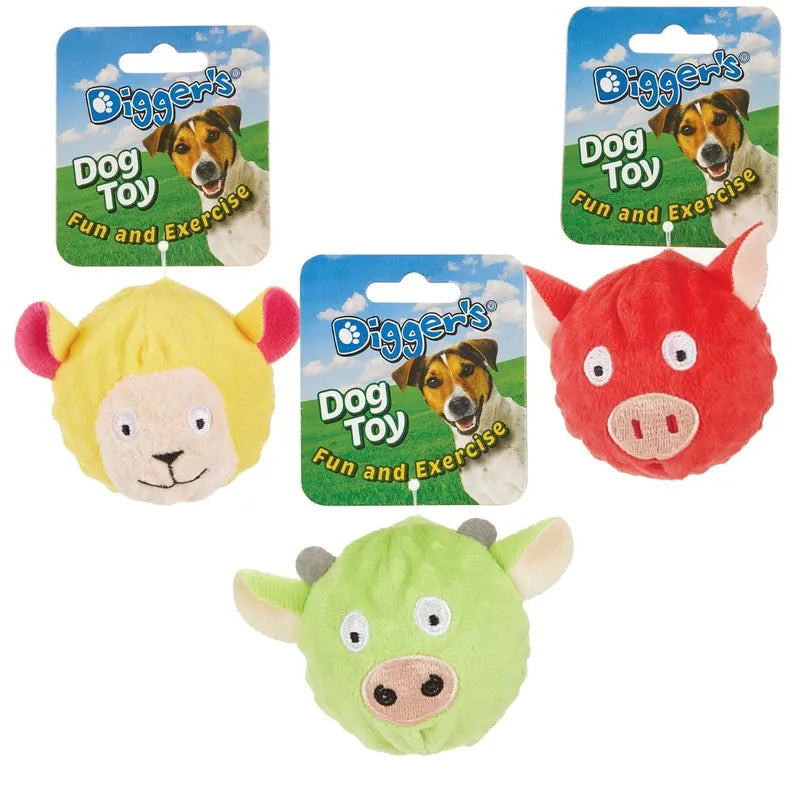 Digger's Latex Spike Ball w Plush Cover - Your Pet Connection