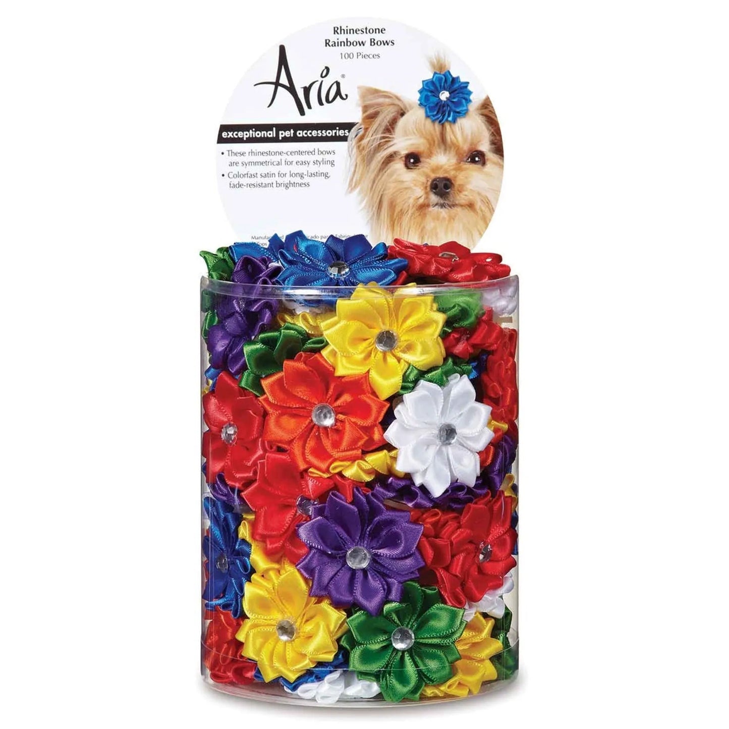 AR Rhinestone Rainbow Bows 100ct - Your Pet Connection