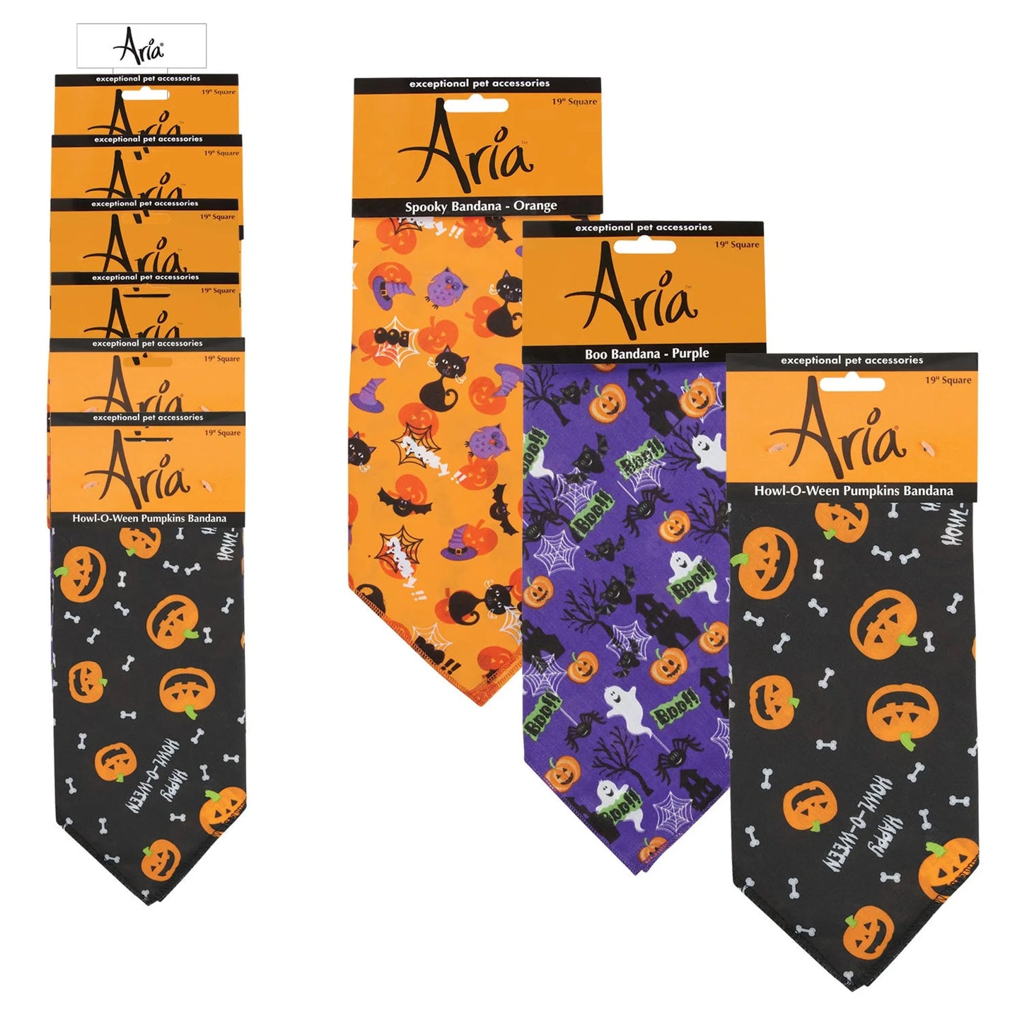 AR Halloween Bandanas 12Pc Clip Strip - Your Pet Connection