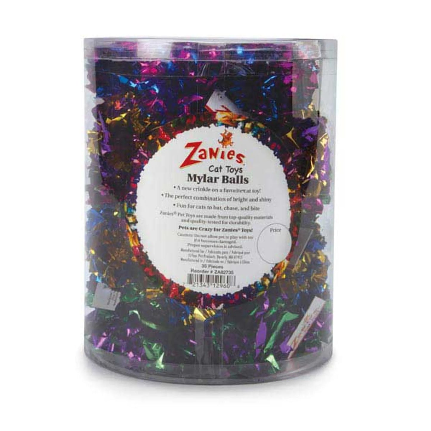 ZA Mylar Ball Cat Canister 35Pc - Your Pet Connection
