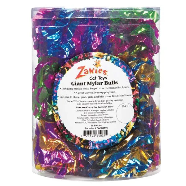 ZA Giant Mylar Ball Canister 16Pc - Your Pet Connection