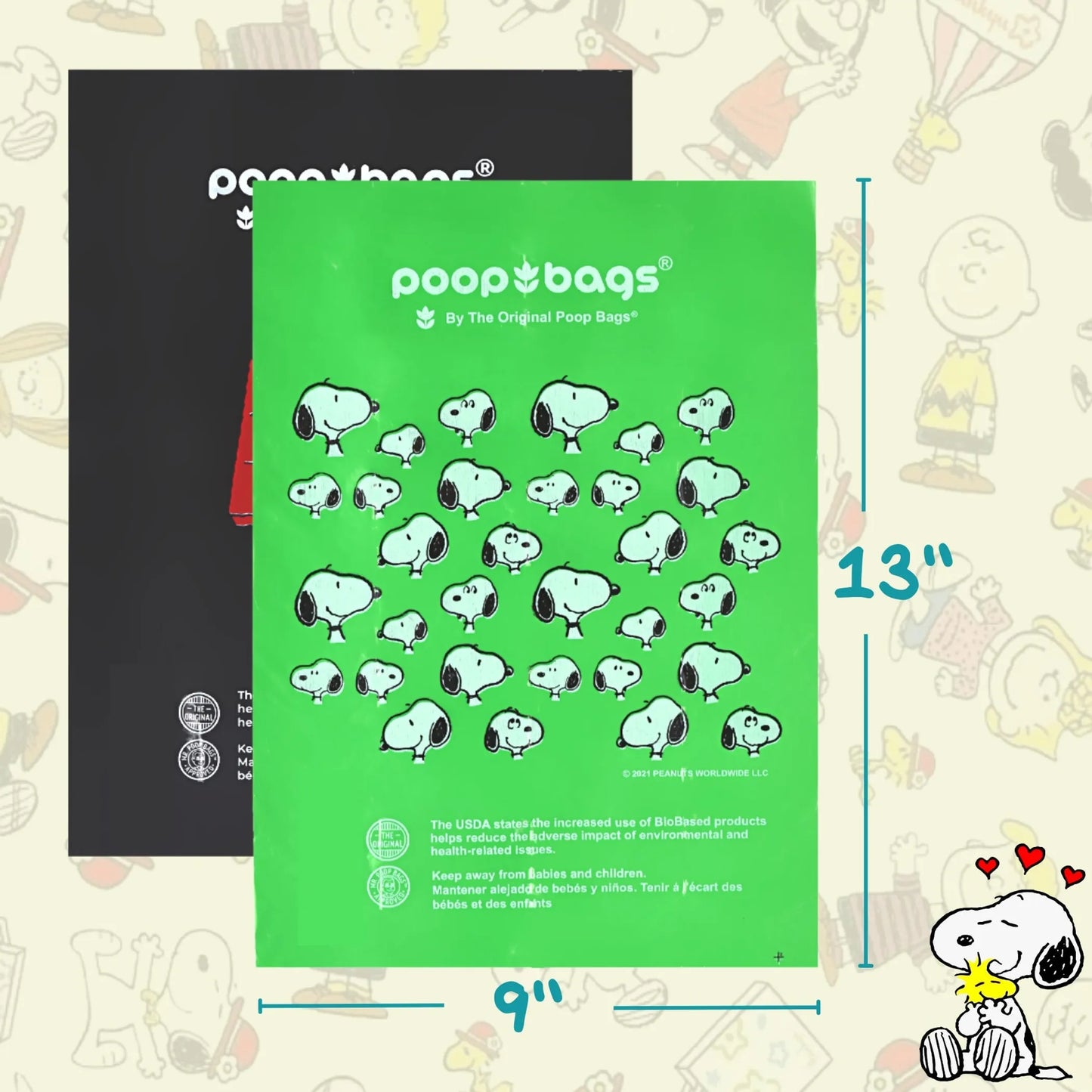 The Original Poop Bags Eco-Friendly Snoopy Waste Bags 120-Pack