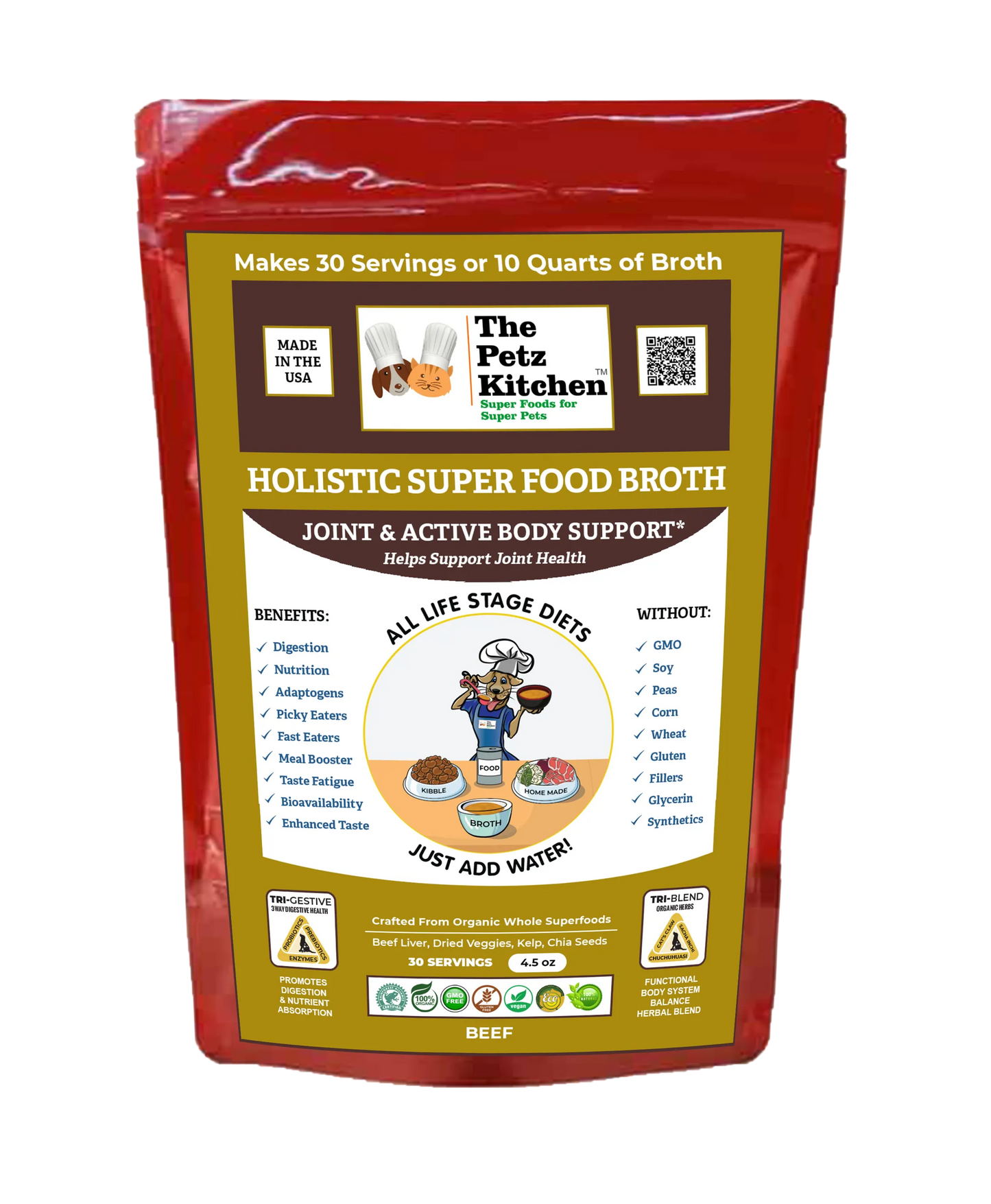 Super Food Broth Joint & Active Body Support* The Petz Kitchen Dogs & Cats* - Your Pet Connection