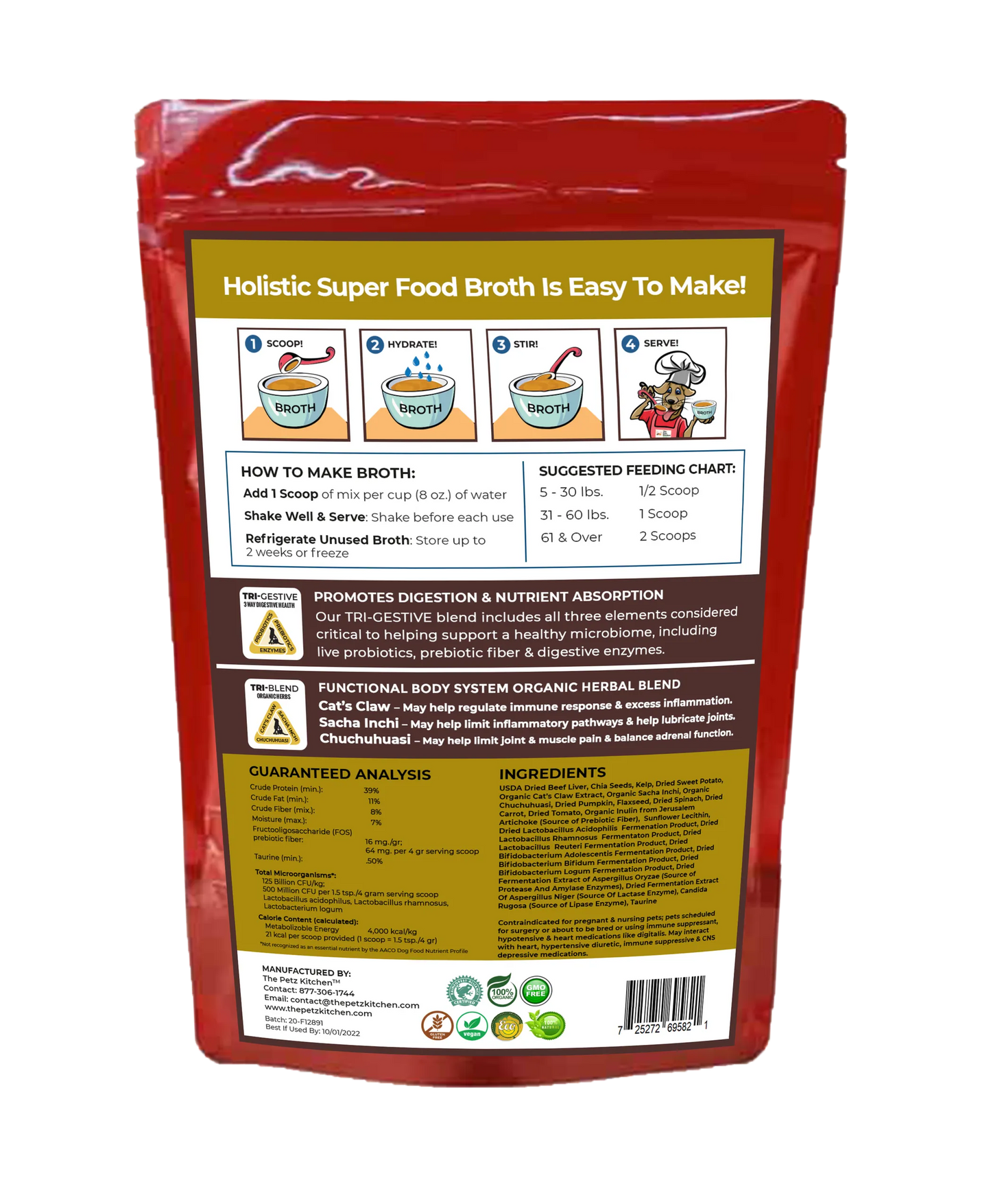 Super Food Broth Joint & Active Body Support* The Petz Kitchen Dogs & Cats* - Your Pet Connection