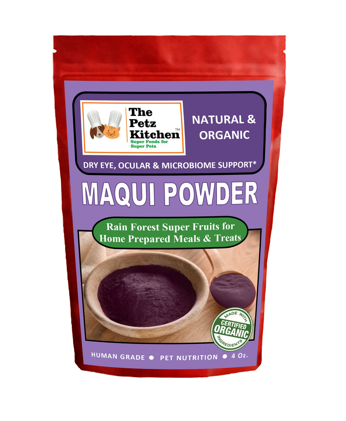 Maqui Berry Powder - Dry Eye Ocular & Microbiome Support* Organic The Petz Kitchen Dog & Cat Holistic Super Foods* - Your Pet Connection
