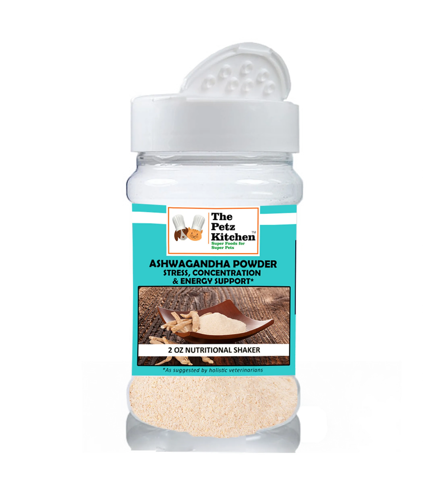Ashwagandha Powder - Stress, Concentration & Energy Support* The Petz Kitchen Dogs Cats - Your Pet Connection
