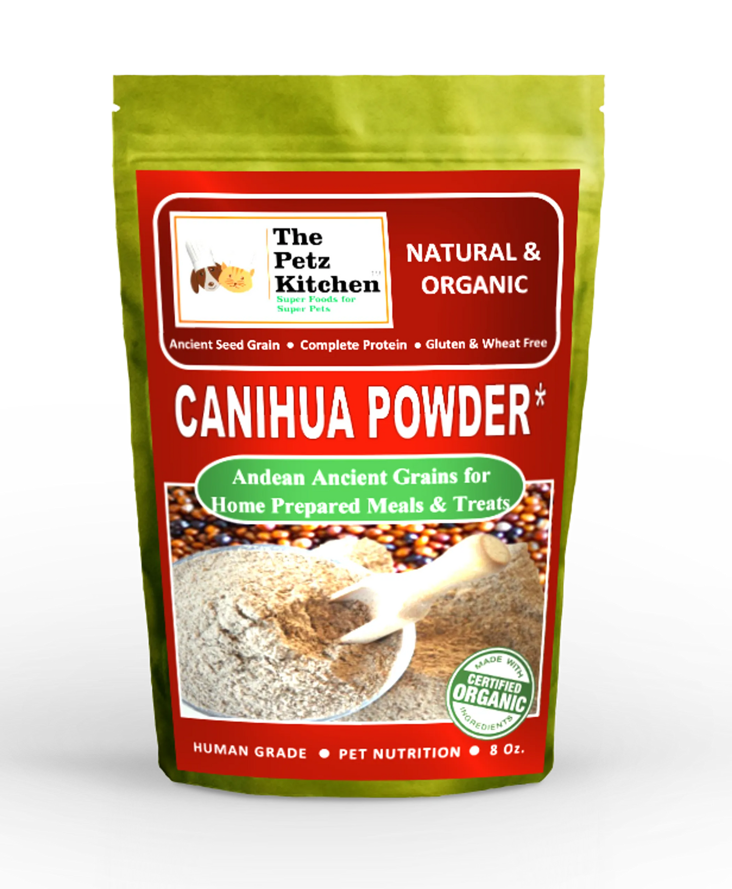 Canihua Flour - Organic Ancient Seed Grain - Complete Protein - Wheat & Gluten Free* The Petz Kitchen Dog & Cat Super Foods* - Your Pet Connection