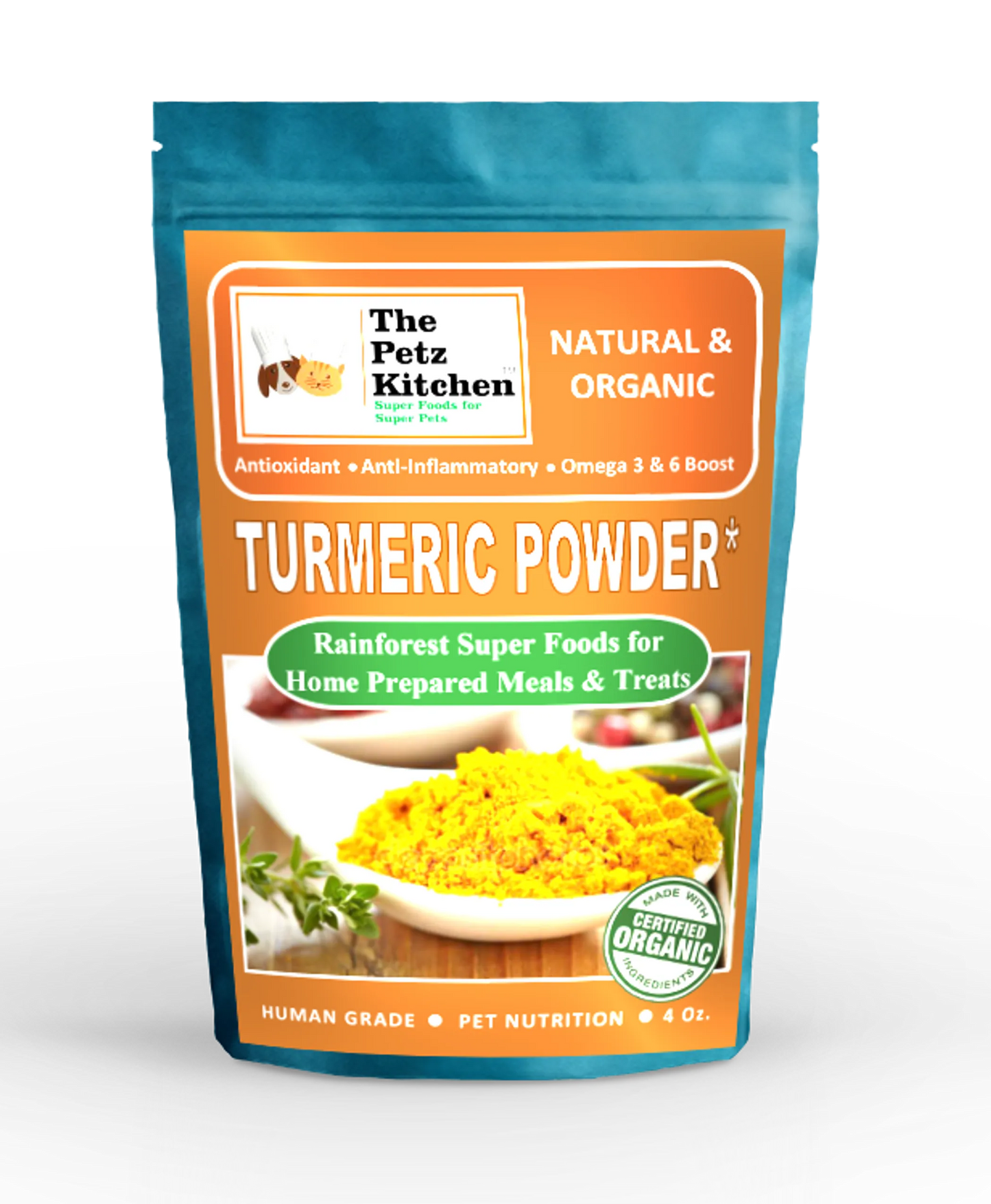 Turmeric Curcuma - Antioxidant Joint & Inflammation Support* The Petz Kitchen - Organic & Human Grade Ingredients For Home Prepared Meals & Treats - Your Pet Connection