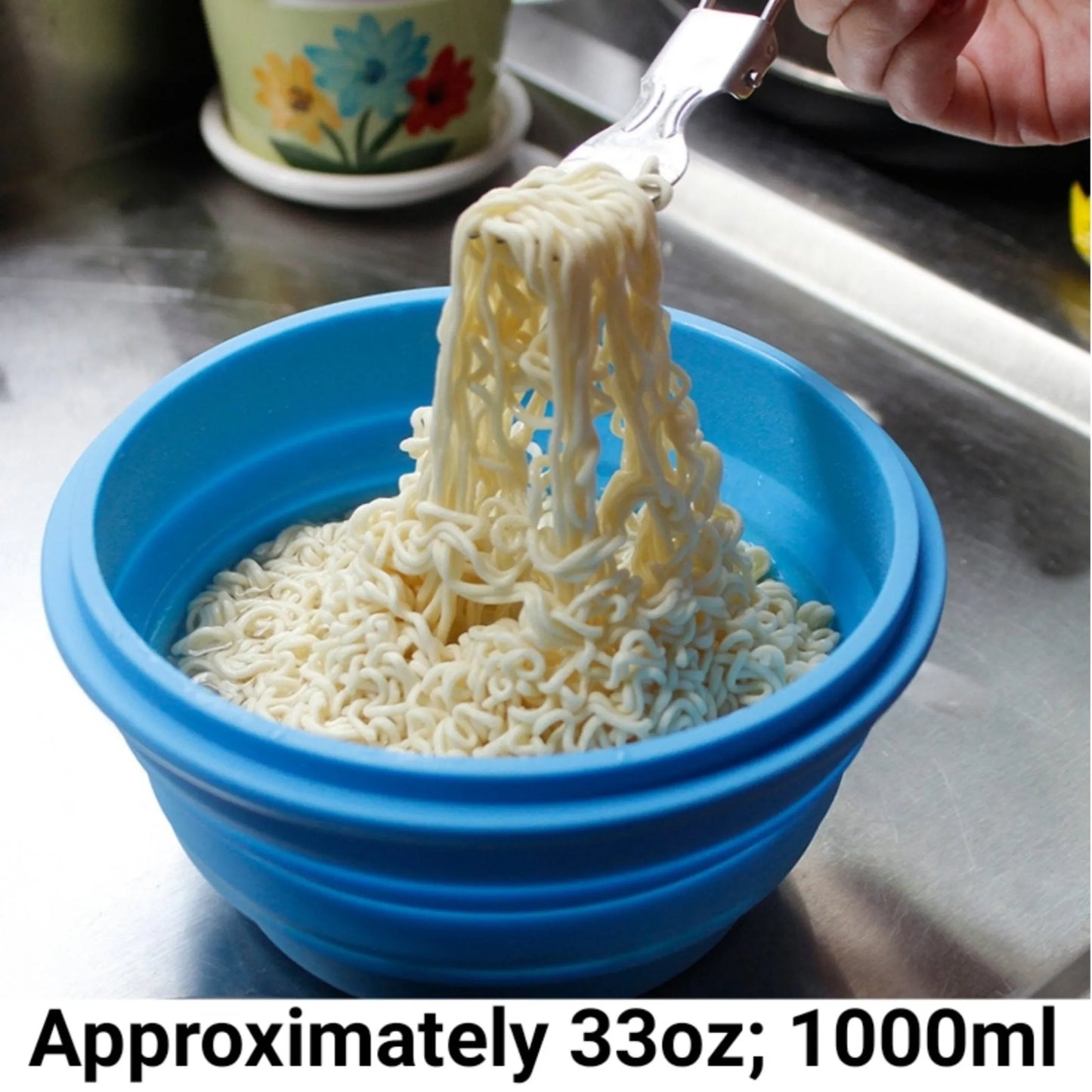Mr. Peanut's Collapsible Silicone Camping Bowl with Lid & Foldable Fork - Your Pet Connection