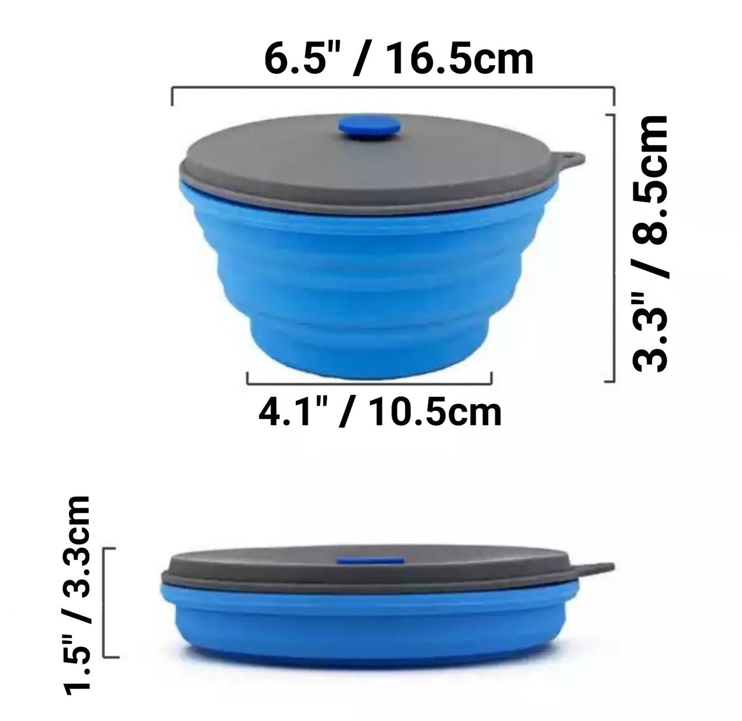 Mr. Peanut's Collapsible Silicone Camping Bowl with Lid & Foldable Fork - Your Pet Connection