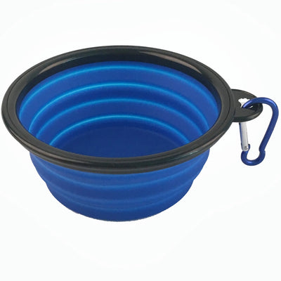 Single Blue Silicone Collapsible Travel Bowl - Your Pet Connection