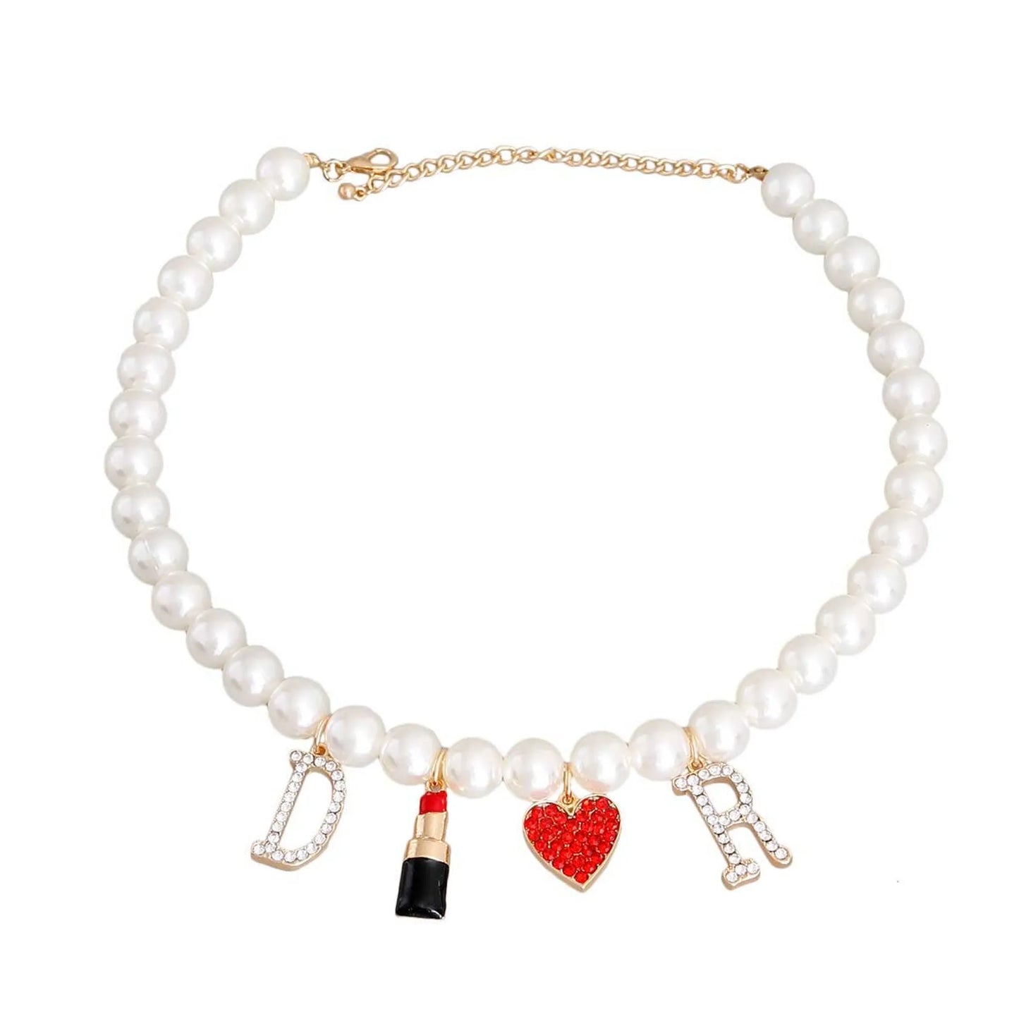 Bark Fifth Avenue Glamorous Pearl Pet Necklace Adjustable