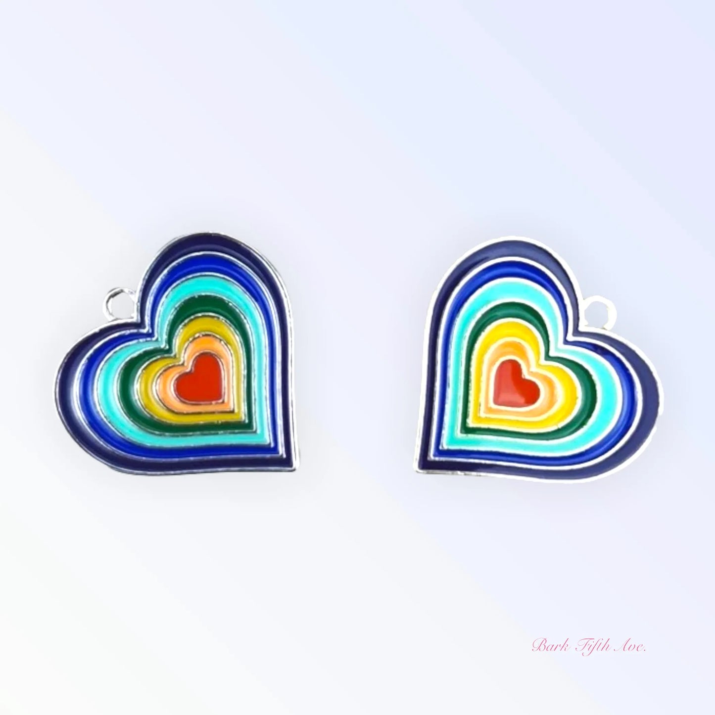 Bark Fifth Avenue Enamel Heart Collar Charms 28x29mm