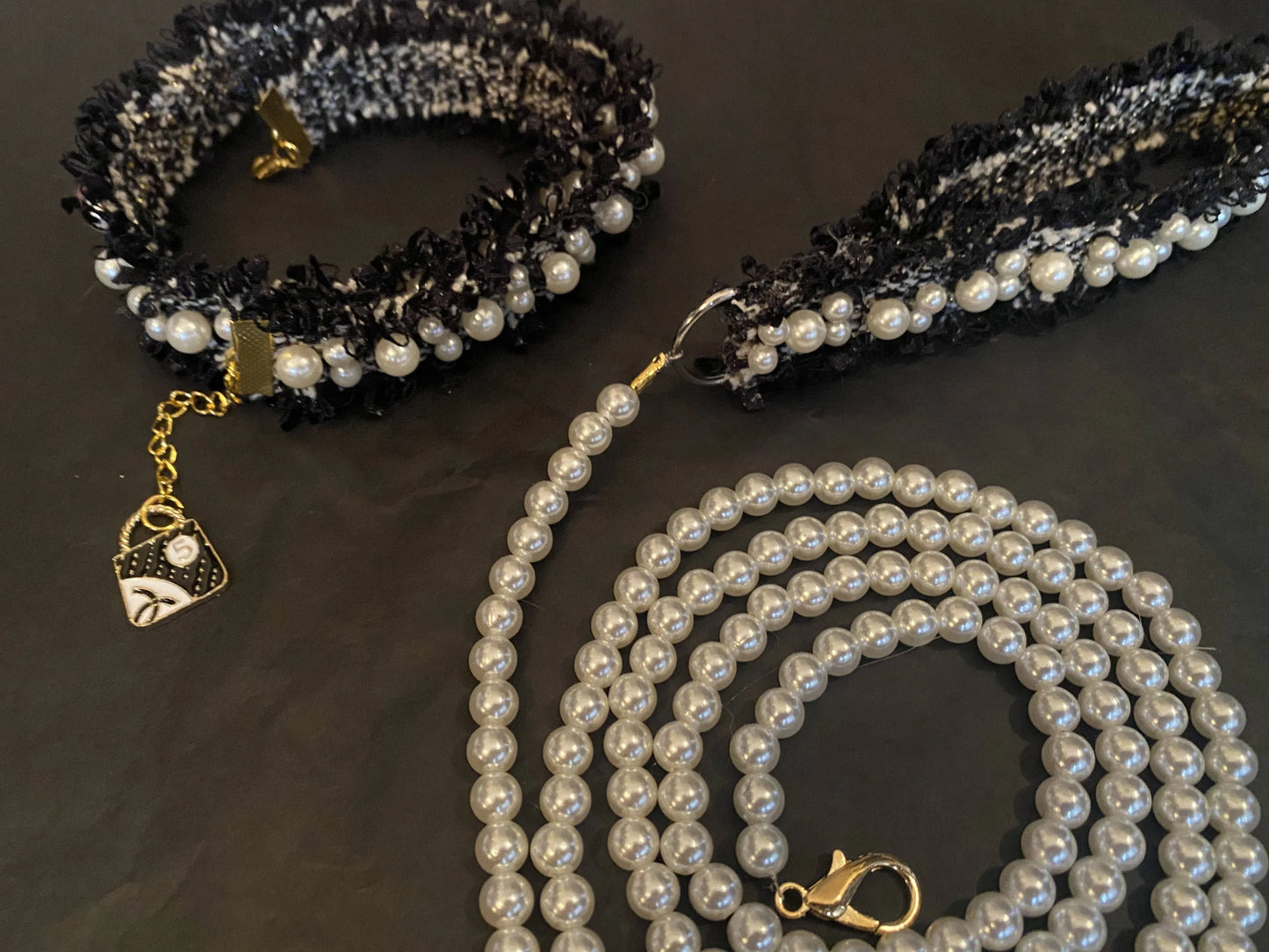 Bark Fifth Avenue Pearl & Tweed Dog Leash 120cm