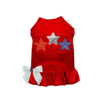 Red, White, & Blue Stars Tee/Dress - Pack Of: 1 - Your Pet Connection