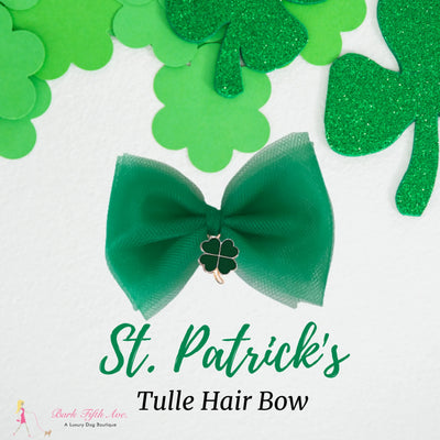 Bark Fifth Avenue Shamrock Tulle Pet Bow