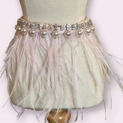 Bark Fifth Avenue Pink Feather & Pearl Dog Collar