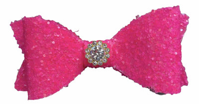 Bark Fifth Avenue Chic Pink Rhinestone Dog Bow Small
