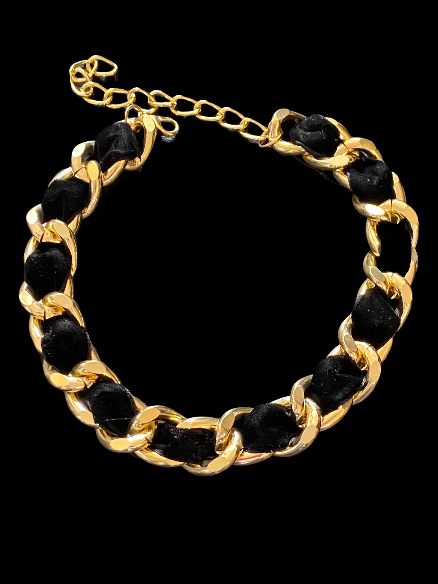 Gold Chain Velvet Collar - Your Pet Connection