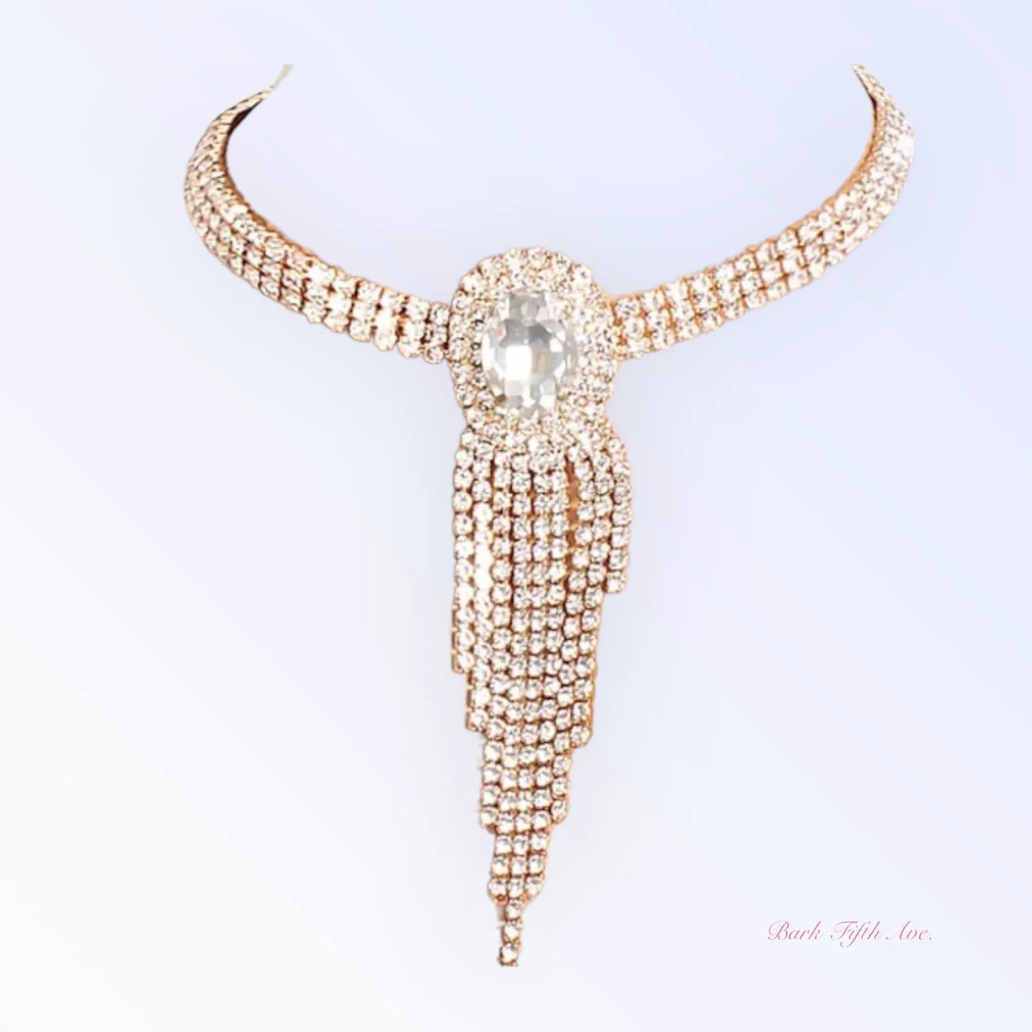 Gold Fringe Rhinestone Necklace - Your Pet Connection