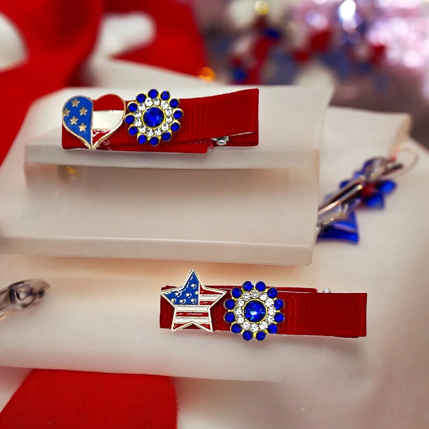 4th of July Princess Dog Hair Barrettes - Your Pet Connection