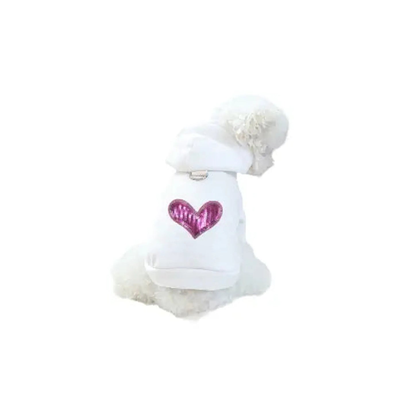 Sequin Heart Lightweight Hoodie- Dog Hoodie - Your Pet Connection