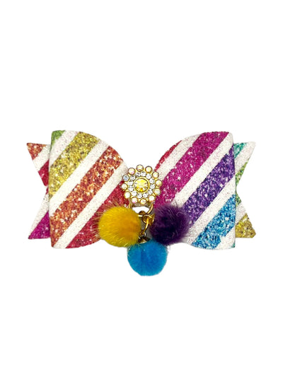 Bark Fifth Avenue Rainbow Pom Dog Hair Bows