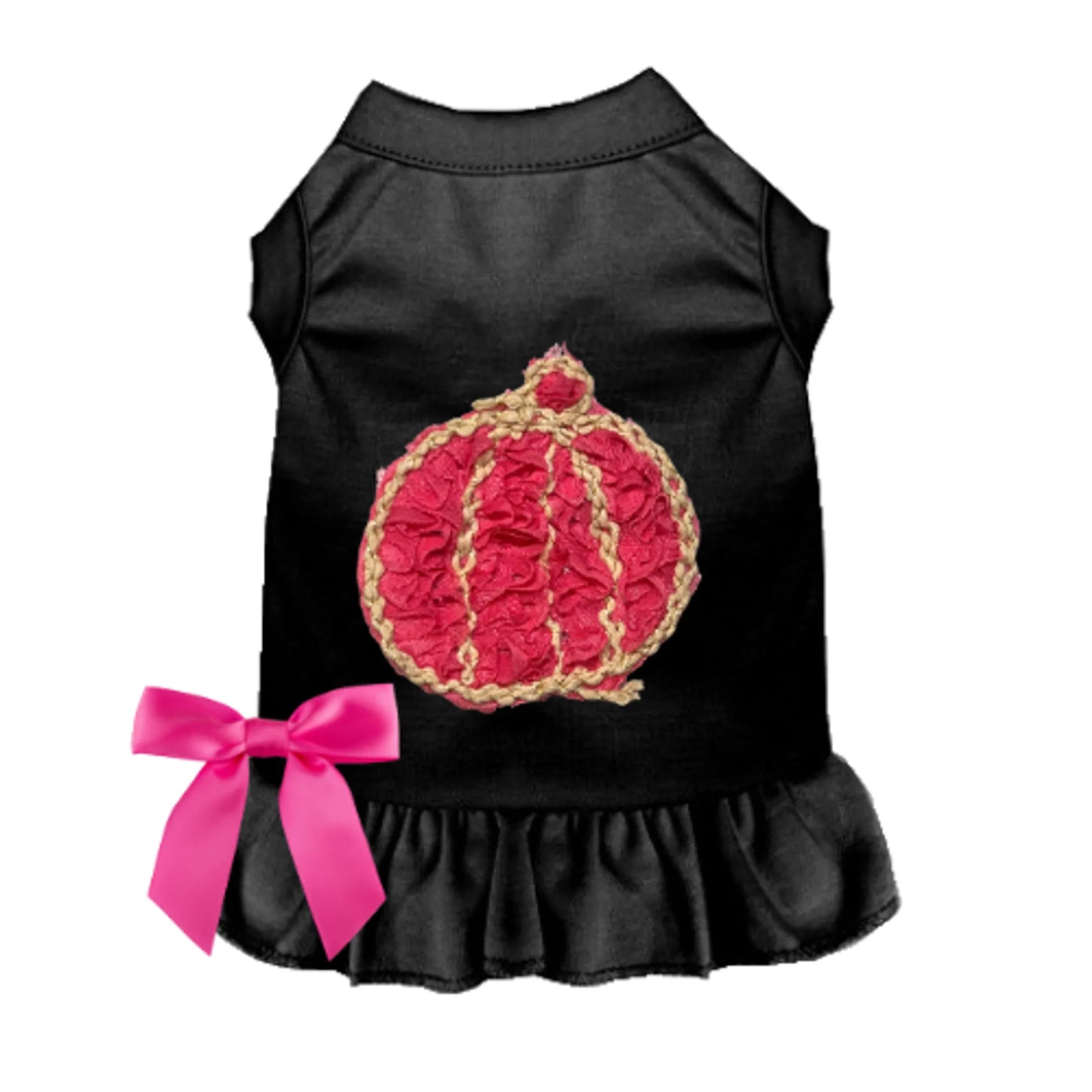 Chiffon Rose Halloween Pumpkin Dress - Your Pet Connection