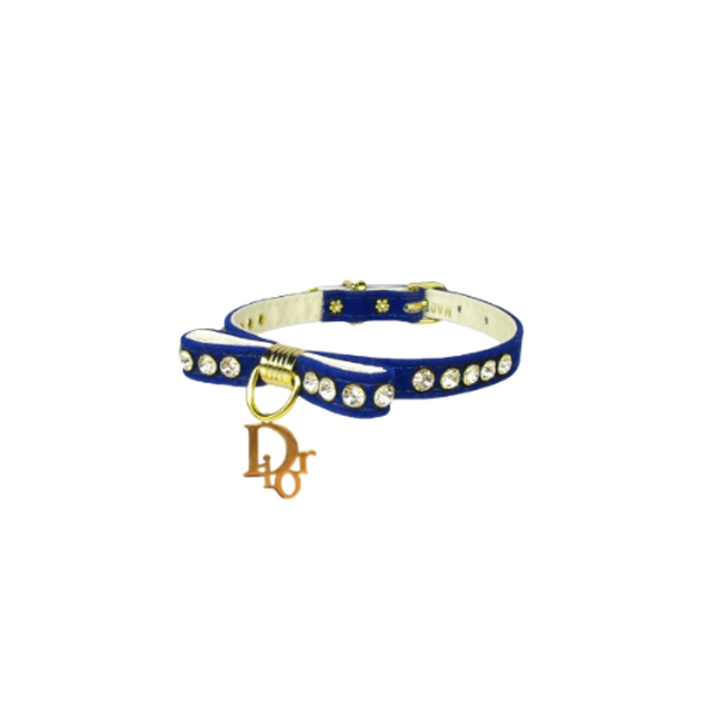 Dior-able Velvet Bow Dog Collar - Your Pet Connection