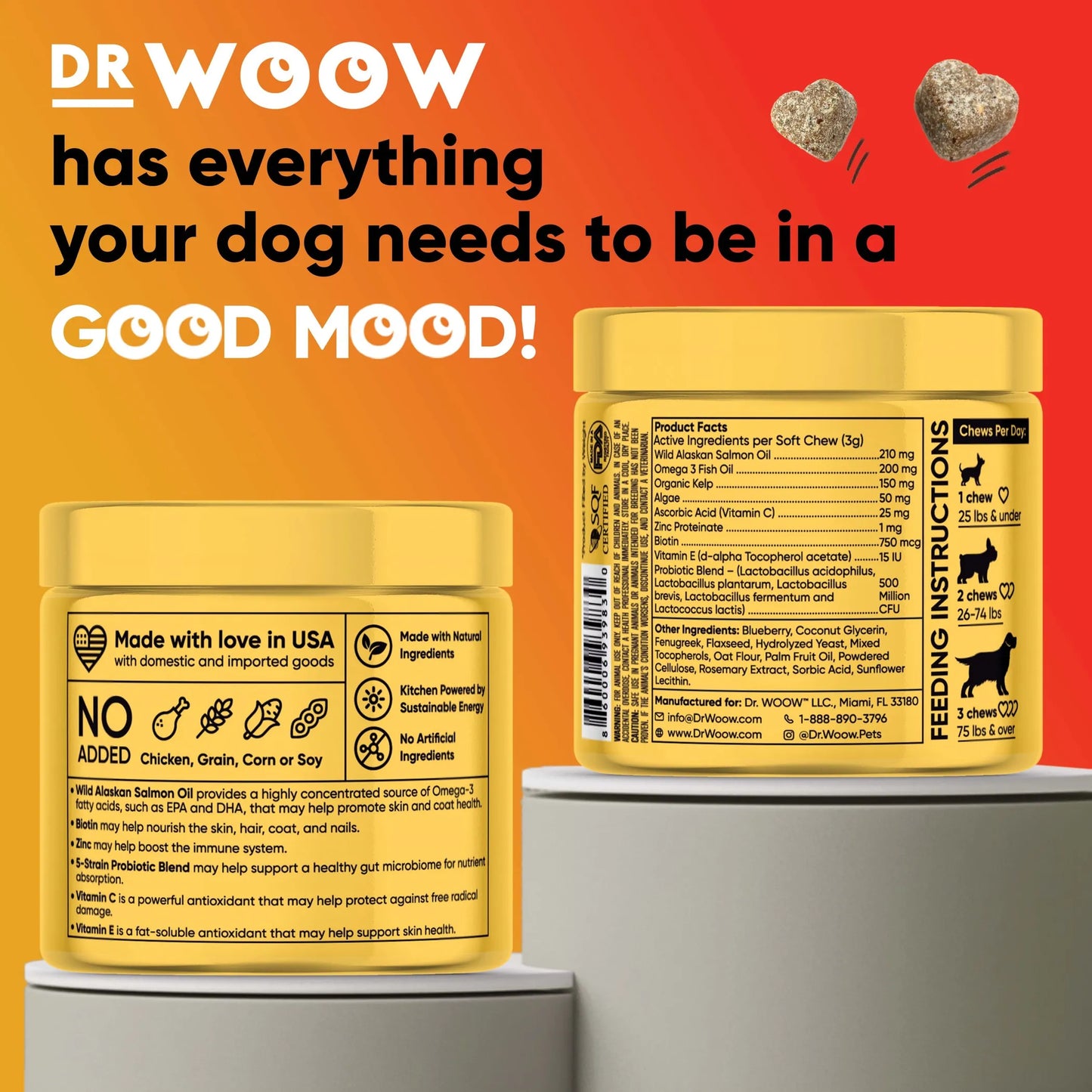 DR WOOW Skin & Coat Omega Chews 9.5oz