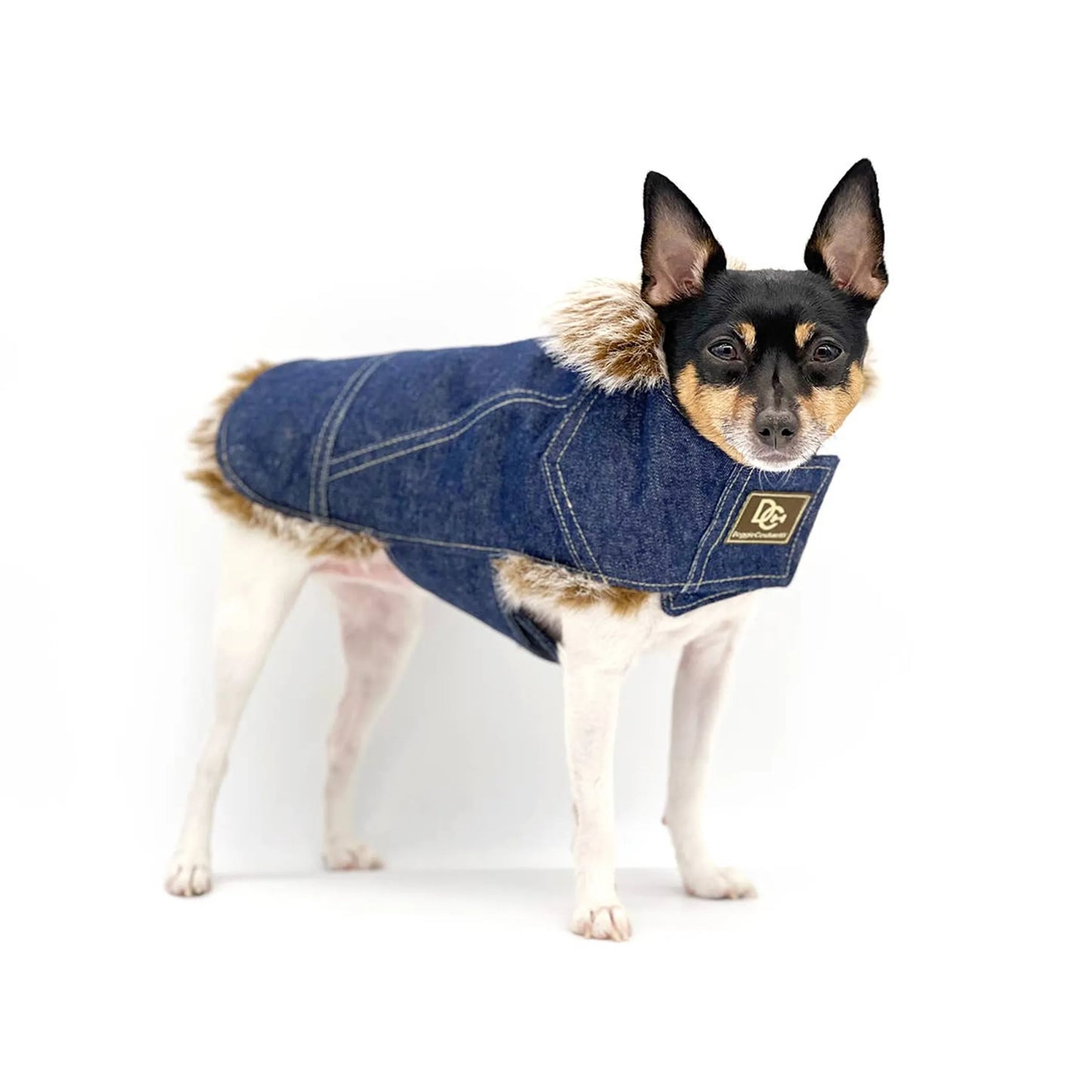 DCNY Faux Fur Denim Coat - Your Pet Connection