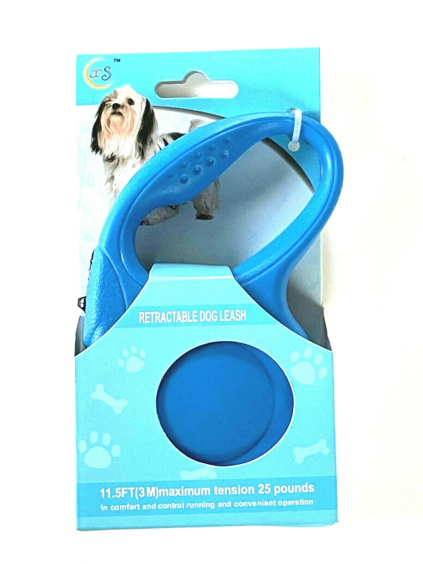 Retractable Dog Pet Leash 11.5ft (3m) Maximum Tension 25 Lbs Blue Color - Your Pet Connection