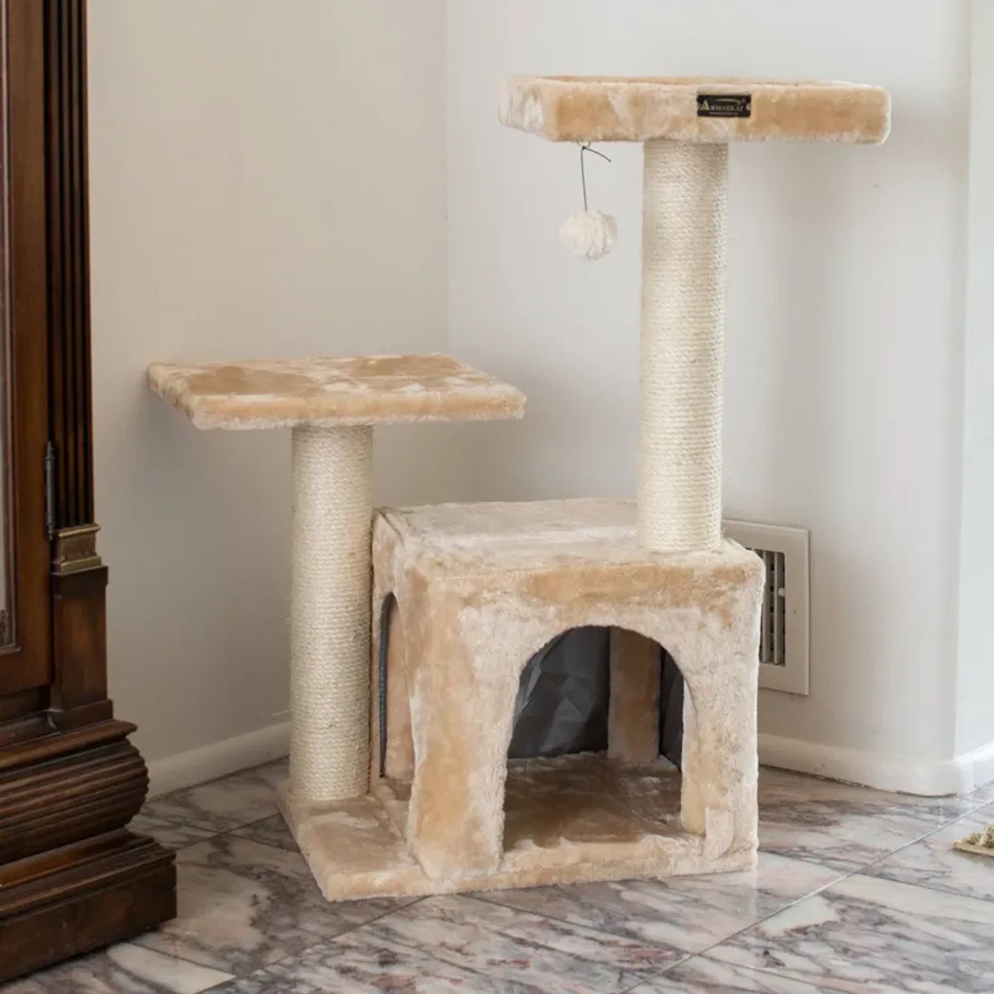 Armarkat Real Wood Classic Cat Tree A3207, 32-Inch Beige - Your Pet Connection
