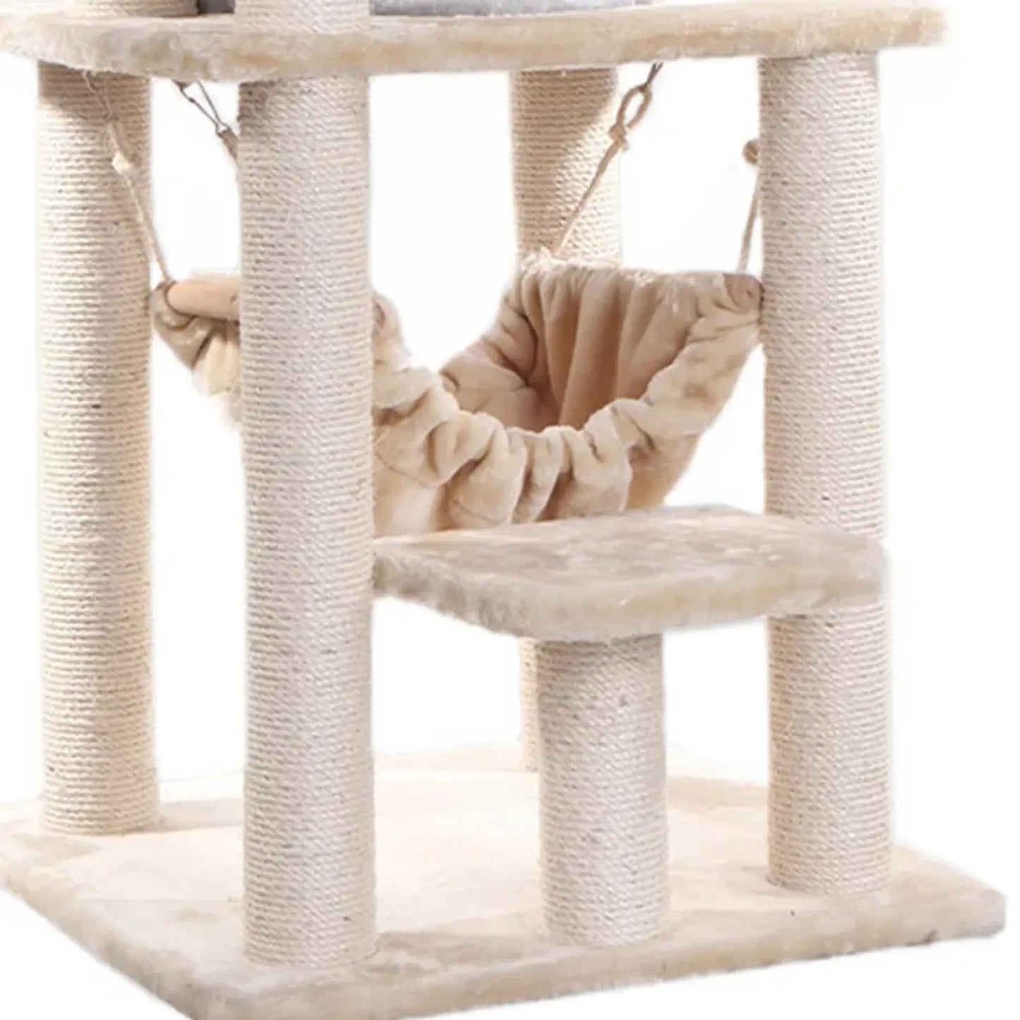 Real Wood 65" Cat Tree With Hammock, Playhouse A6501 - Your Pet Connection