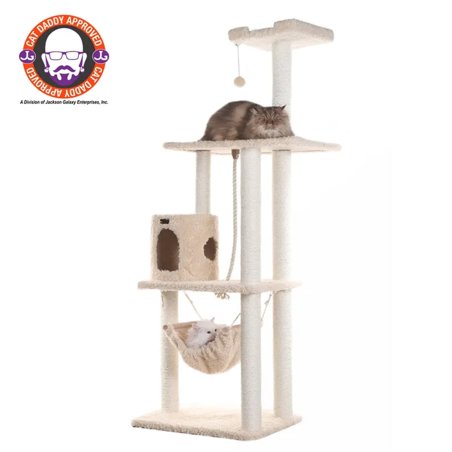Real Wood 70" Cat Furniture,Ultra thick Faux Fur Cat Condo - Your Pet Connection