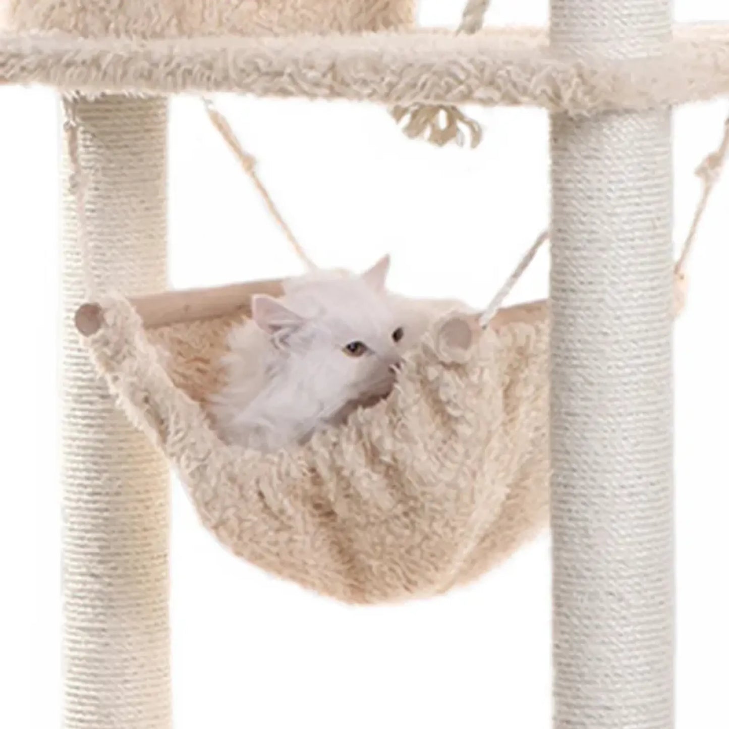 Real Wood 70" Cat Furniture,Ultra thick Faux Fur Cat Condo - Your Pet Connection