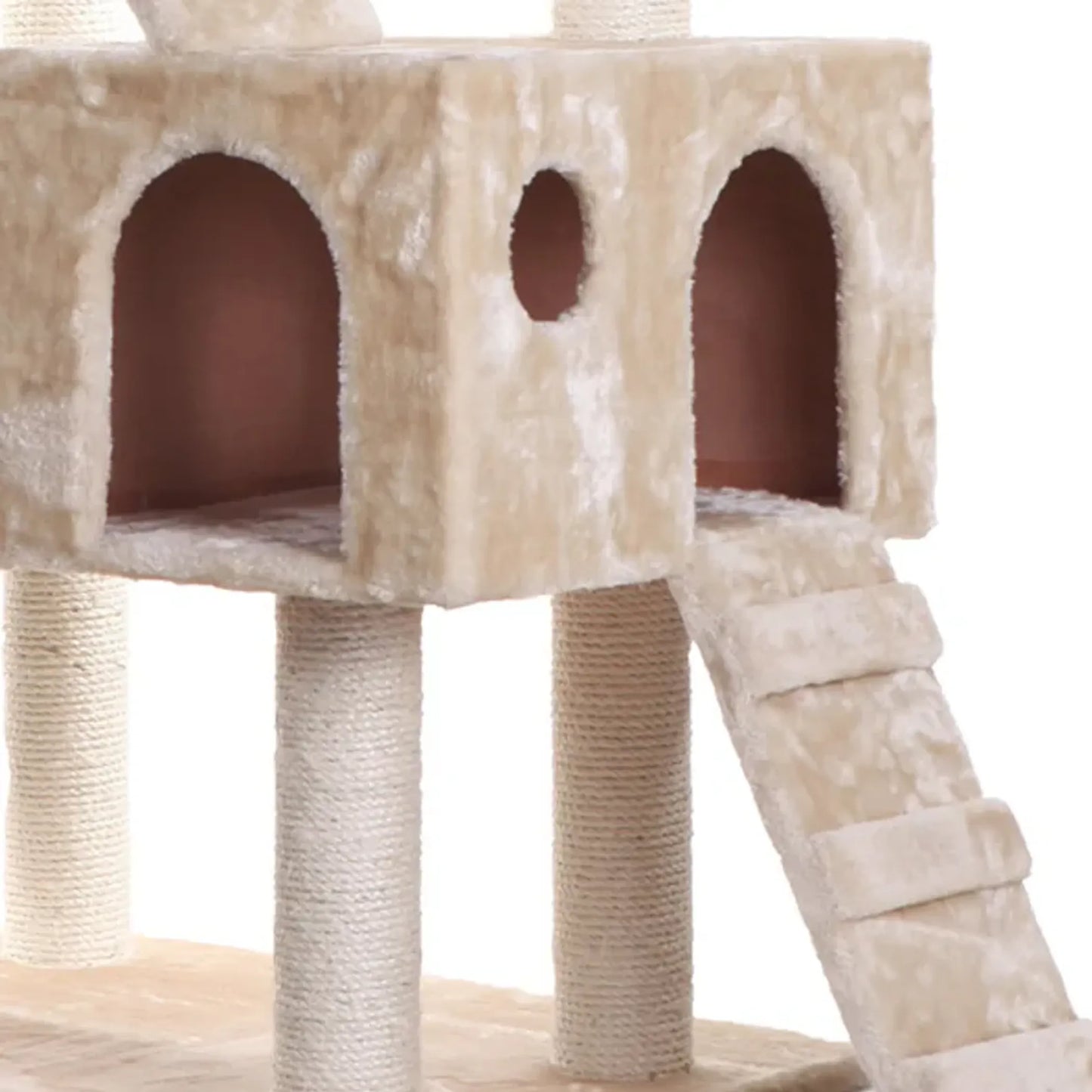 Real Wood 74" Multi-Level Cat Tree Large Cat Play Furniture - Your Pet Connection