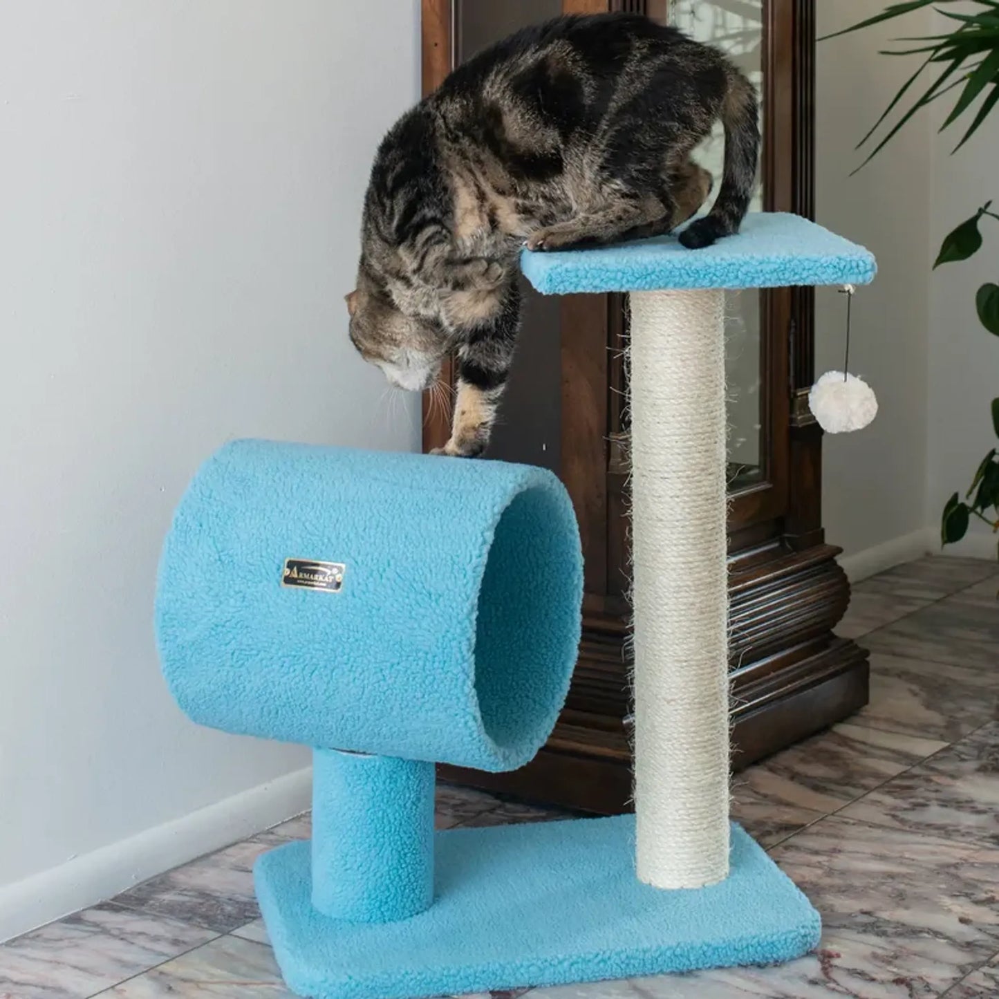 Armarkat Sky Blue 25" Cat Tree, Real Wood Scratcher for Cats - Your Pet Connection