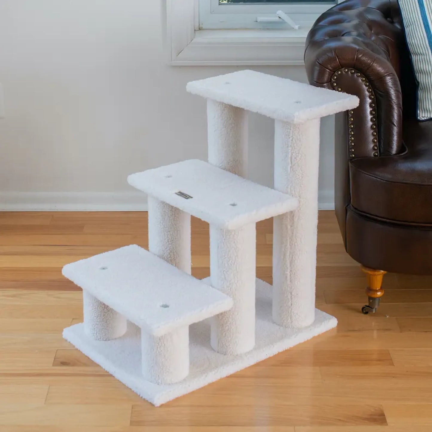 Real Wood 3 Step Cat Step Stairs Ramp, 25" Dogs Climber - Your Pet Connection