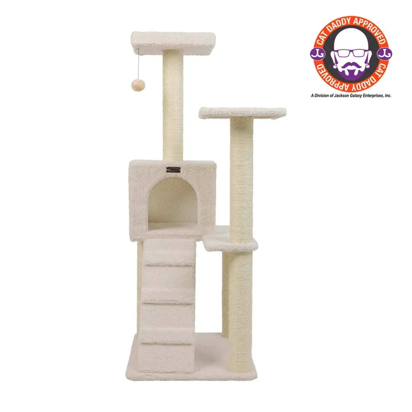 Armarkat Fleece Covered 53" High Cat tree, Real Wood B5301 - Your Pet Connection