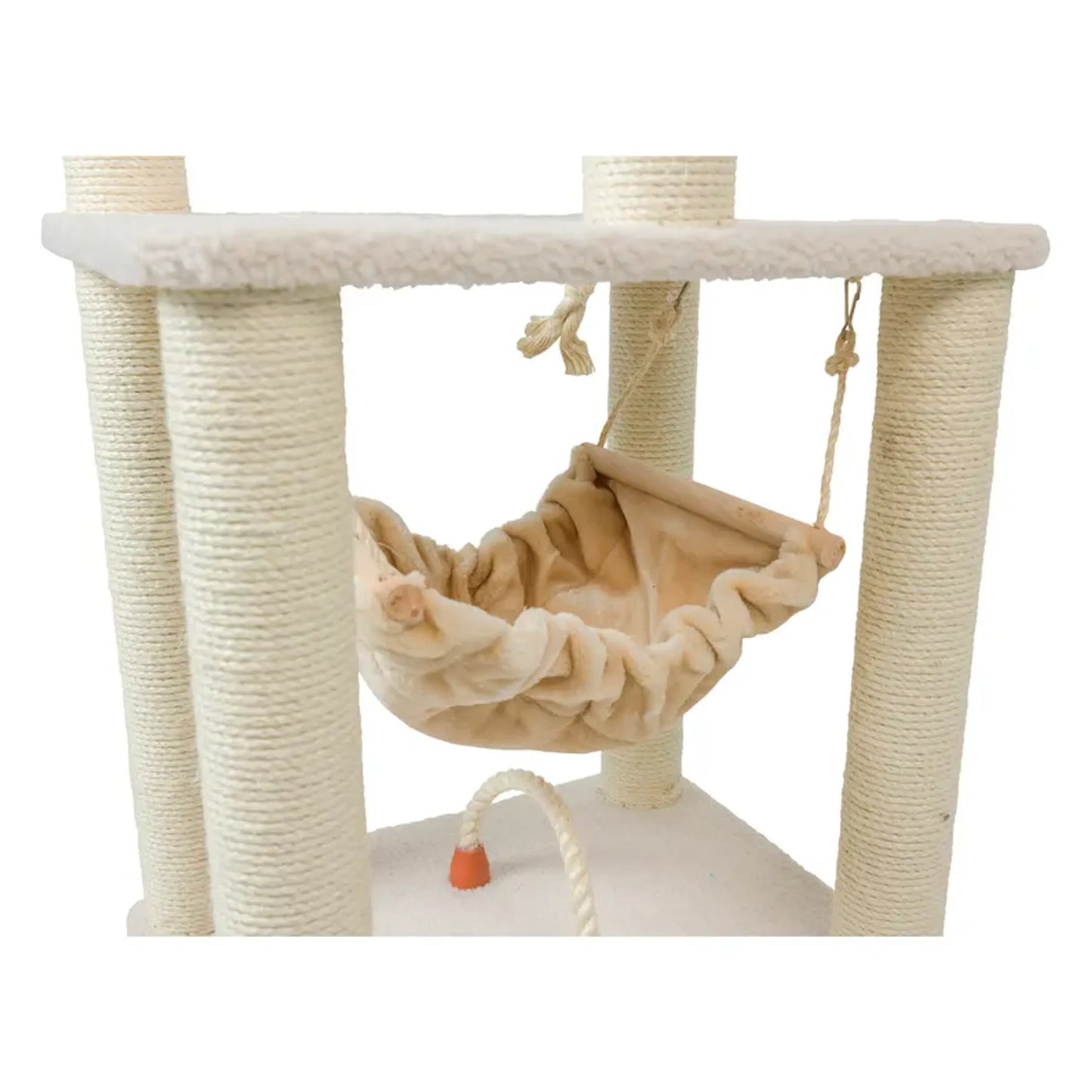 Real Wood B7301 Classic Ivory Cat Tree, 4 Levels With Rope - Your Pet Connection